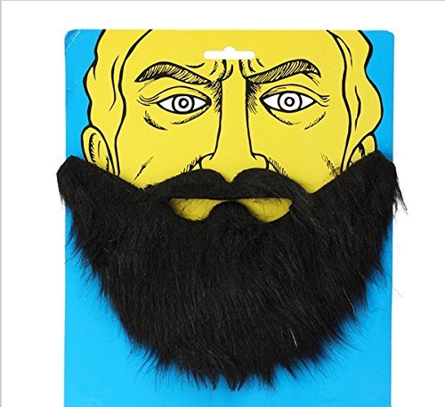 Sofeiyan Funny Costume Party Male Man Halloween Beard Easter Party Cosplay Facial Supplies Disguise Game Black Mustache