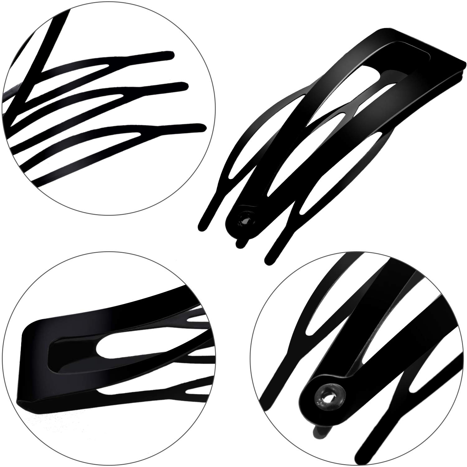 Sofeiyan 24 Pcs Double Grip Hair Clips Metal Snap Hair Clips Women Hair Barrettes for Hair Making, Salon Supplies (Black,2 Inch)