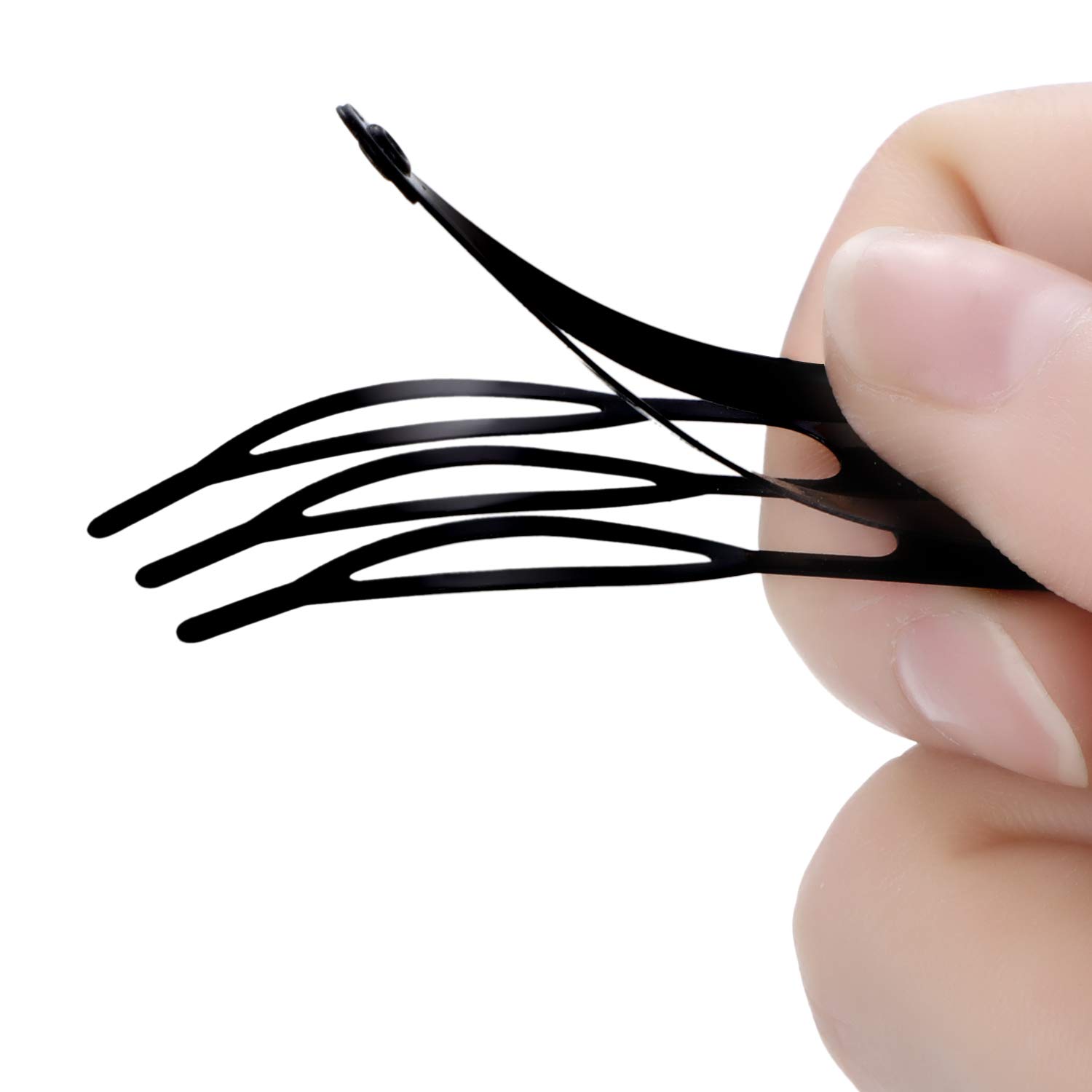 Sofeiyan 24 Pcs Double Grip Hair Clips Metal Snap Hair Clips Women Hair Barrettes for Hair Making, Salon Supplies (Black,2 Inch)