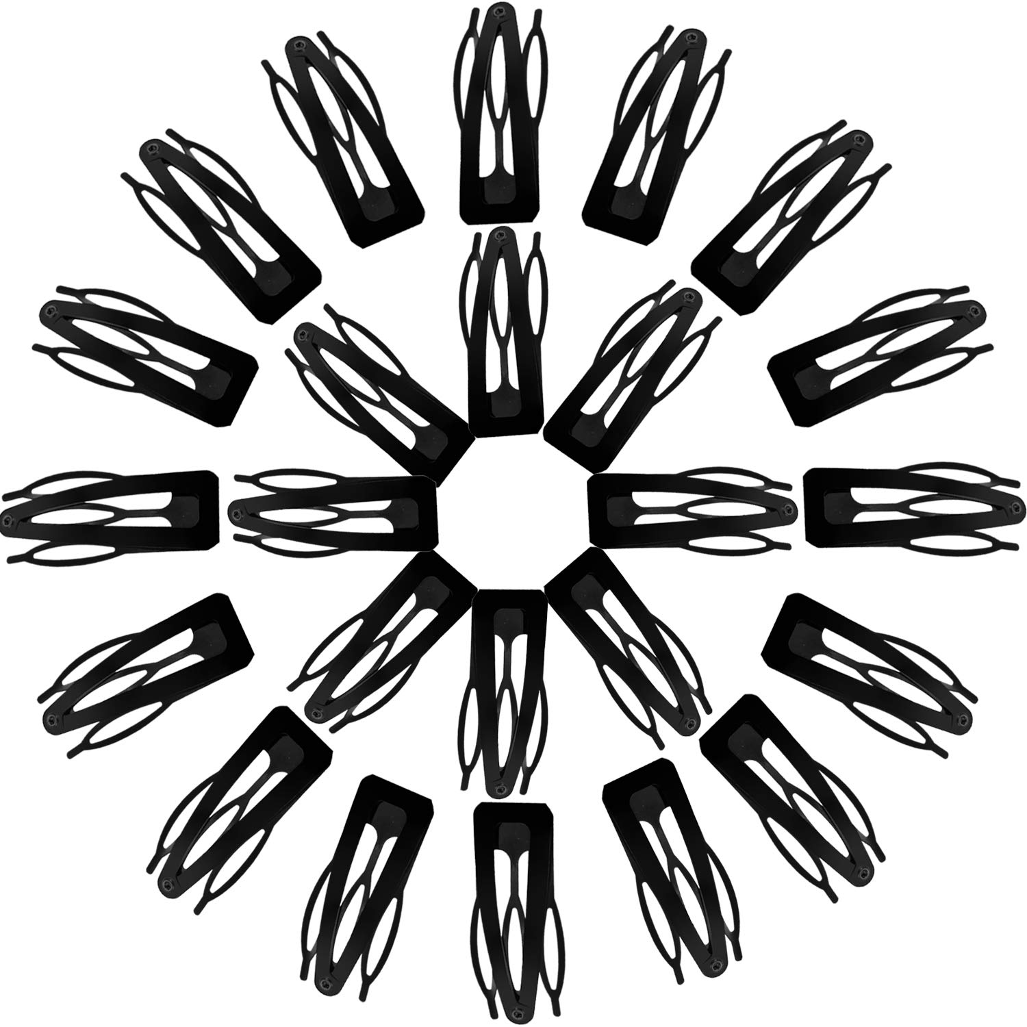Sofeiyan 24 Pcs Double Grip Hair Clips Metal Snap Hair Clips Women Hair Barrettes for Hair Making, Salon Supplies (Black,2 Inch)
