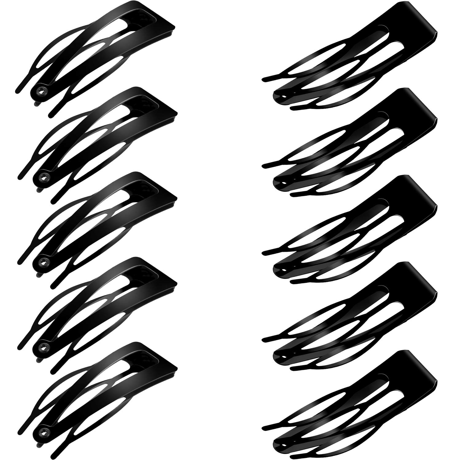 Sofeiyan 24 Pcs Double Grip Hair Clips Metal Snap Hair Clips Women Hair Barrettes for Hair Making, Salon Supplies (Black,2 Inch)