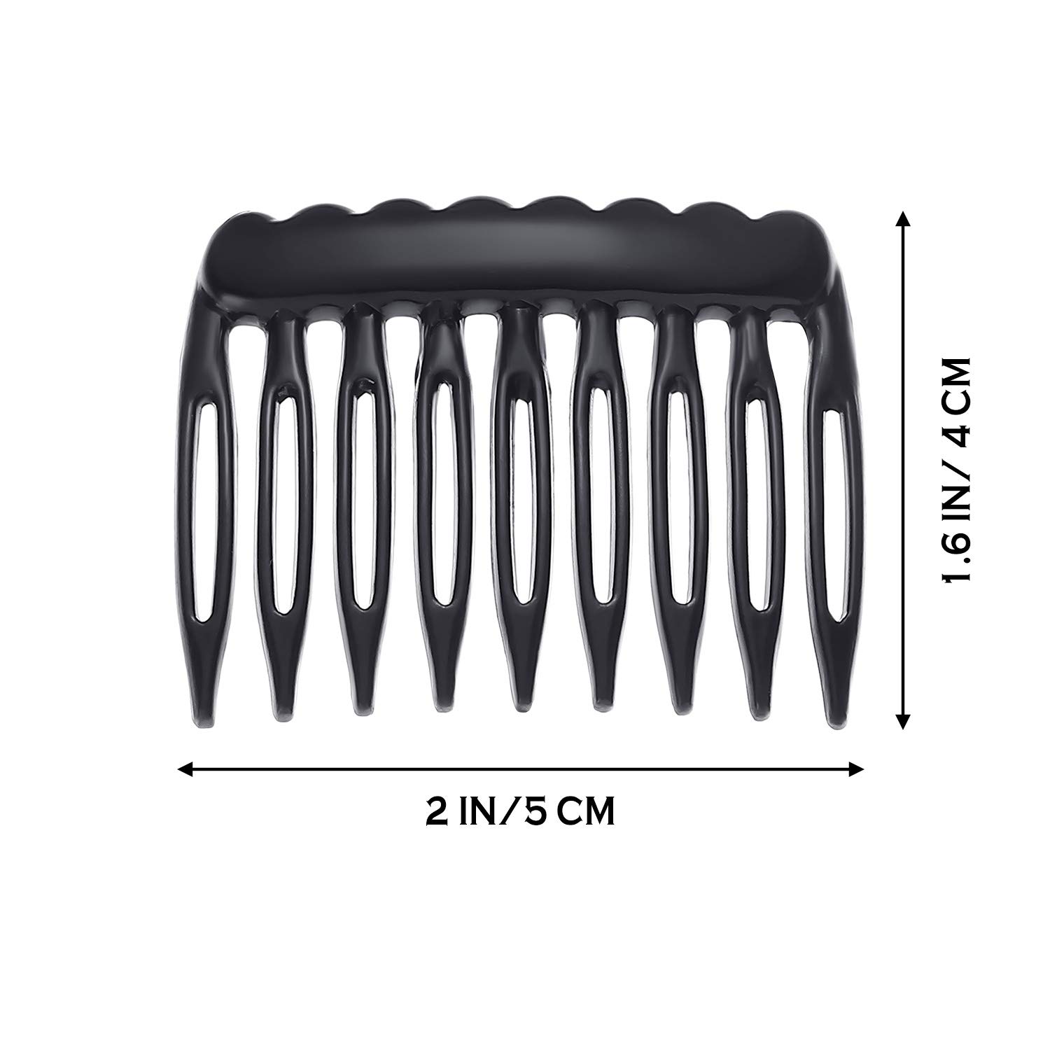 Sofeiyan 24 Pieces Small Hair Side Combs Plastic French Teeth Hair Combs for Women Hair Clip Combs Bridal Wedding Veil Comb for Fine Hair, Black and Clear