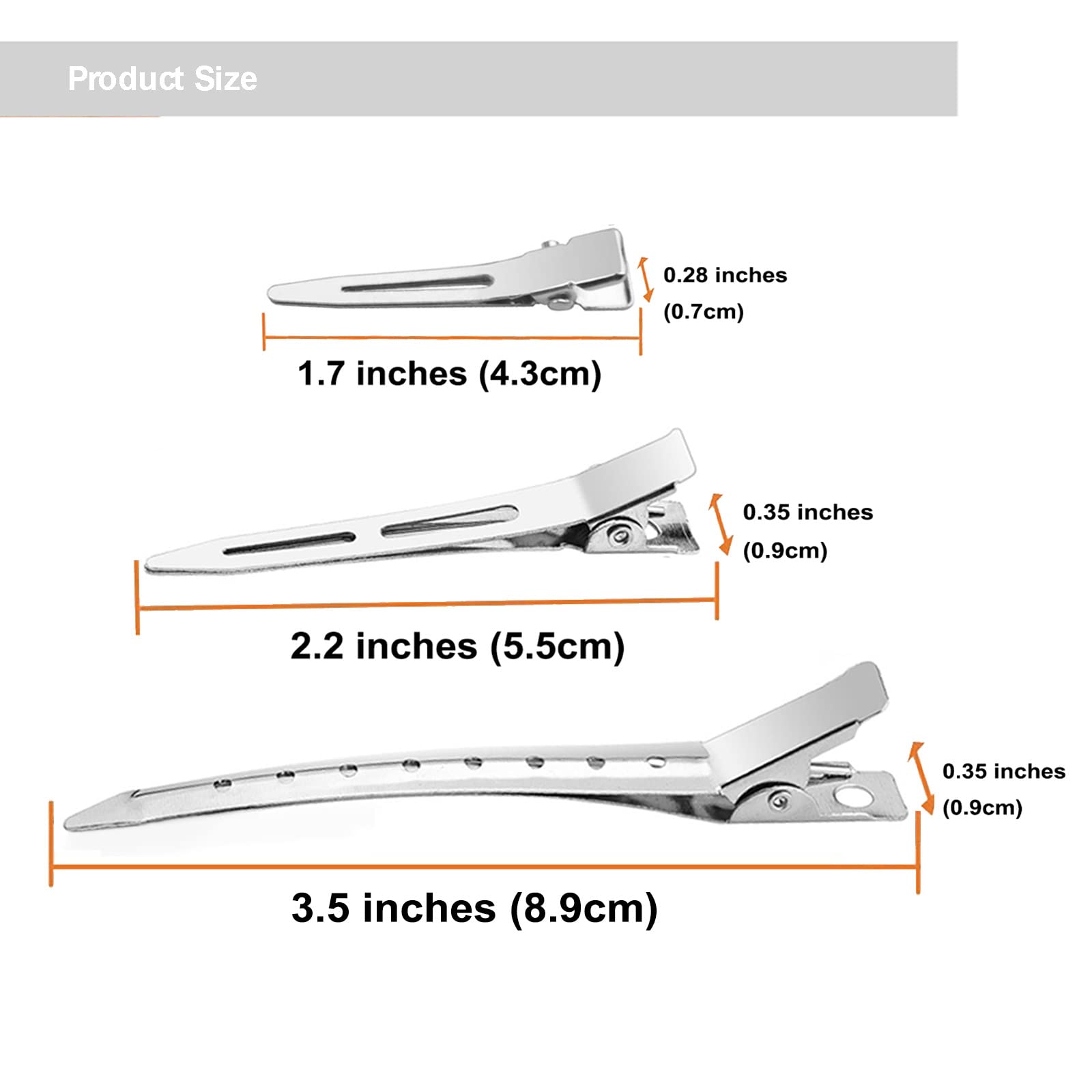 Sofeiyan 40 Pcs Metal Duck Billed Hair Clips for Styling Sectioning,Silver for Women Long Hair, Alligator Curl Clips for Hair Roller,Salon,Bows DIY with Case