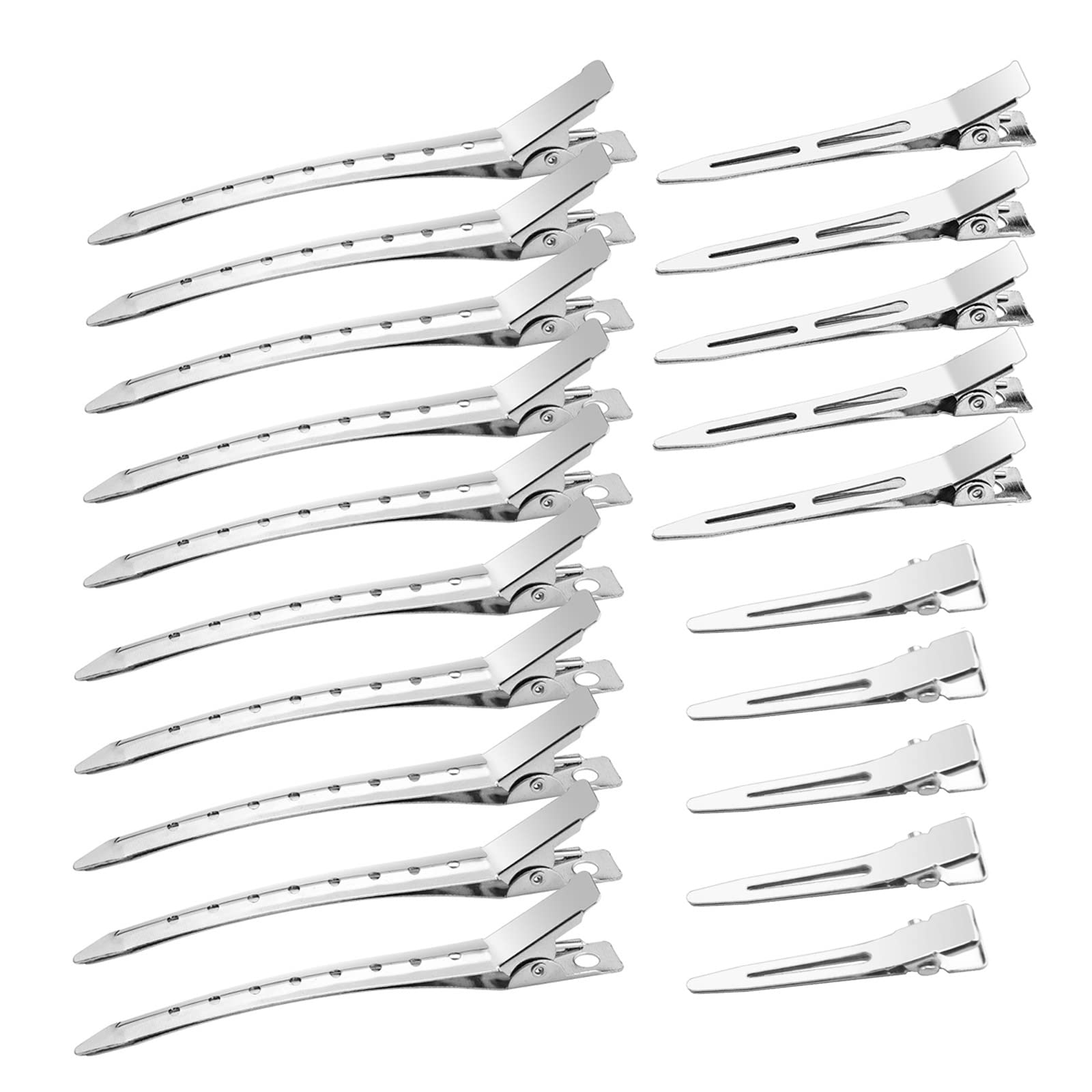 Sofeiyan 40 Pcs Metal Duck Billed Hair Clips for Styling Sectioning,Silver for Women Long Hair, Alligator Curl Clips for Hair Roller,Salon,Bows DIY with Case