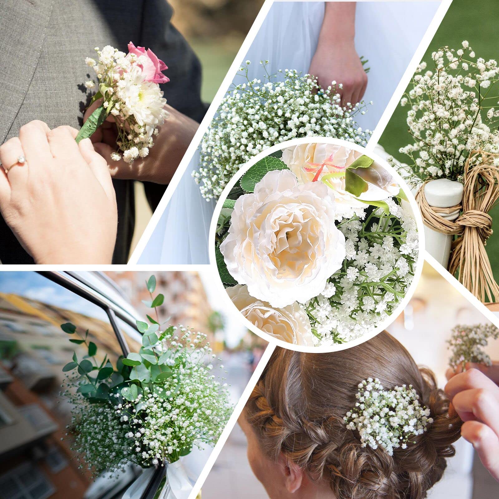 Sofeiyan Babys Breath Artificial Flowers,30 Pcs Gypsophila Real Touch Flowers for Wedding Party Home Garden Decoration