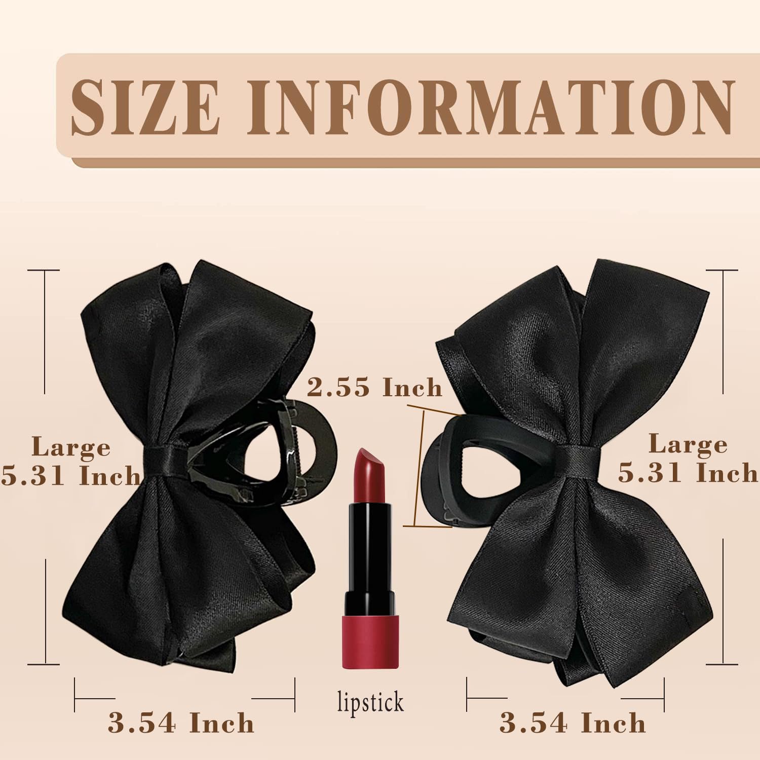 Sofeiyan Premium Hair Clips for Women: Bow-knot Claw Clips for Thick and Thin Hair, Big Non-slip Bow Clips in Black