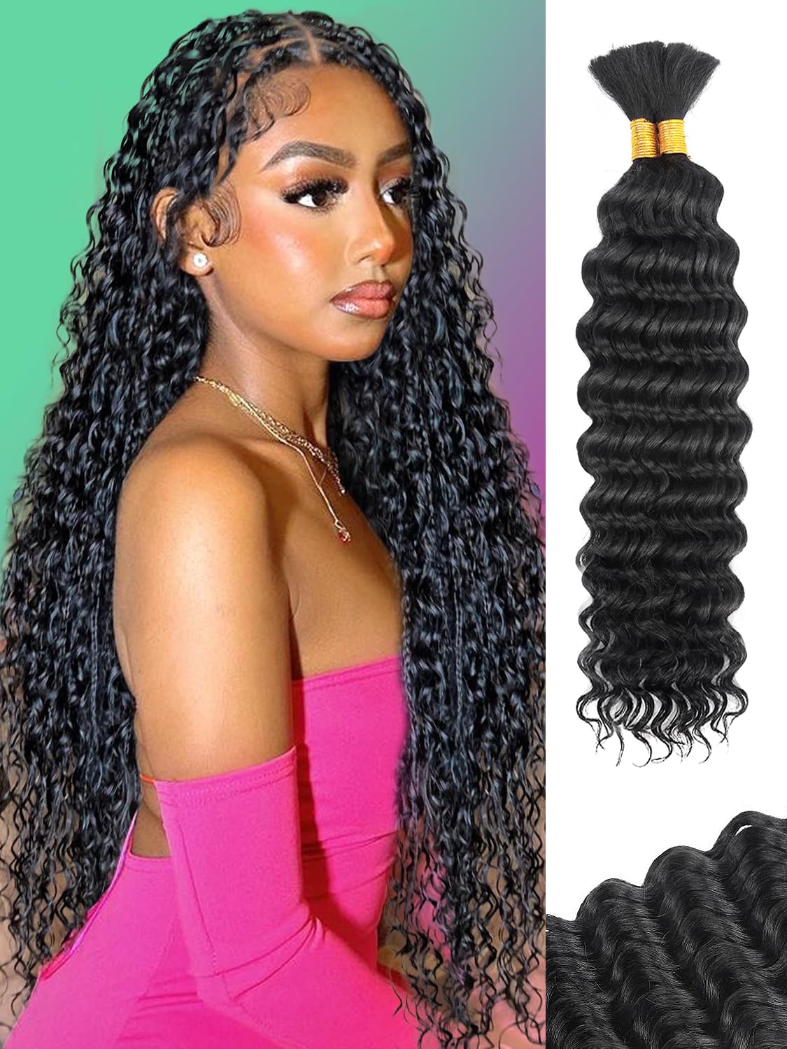 Sofeiyan 20inch Human Braiding Hair 2 Bundle 100g Deep Wave Bulk Human Hair for Braiding No Weft 10A Curly Braiding Hair Bulk Curly Human Hair for Boho Braids 100% Remy Human Hair Extensions Natural Color Sofeiyan 20inch Human Braiding Hair 2 Bundle 100g Deep Wave Bulk Human Hair for Braiding No Weft 10A Curly Braiding Hair Bulk Curly Human Hair for Boho Braids 100% Remy Human Hair Extensions Natural Color