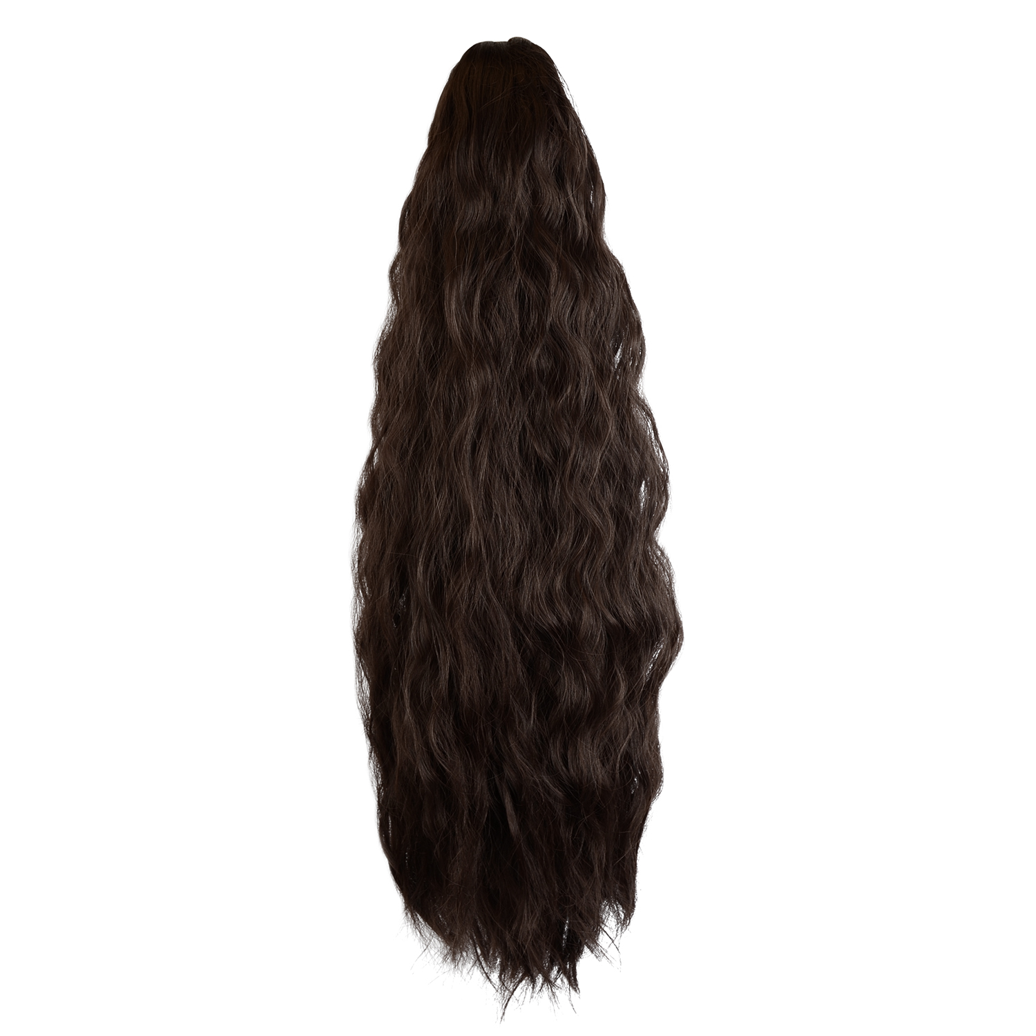 Sofeiyan Claw Clip in Ponytail Hair Extension Synthetic Long Corn Wave 20 Inch Curly Ponytail Hairpiece for Women Daily Party Use, Darkest Brown & Dark Auburn Mixed
