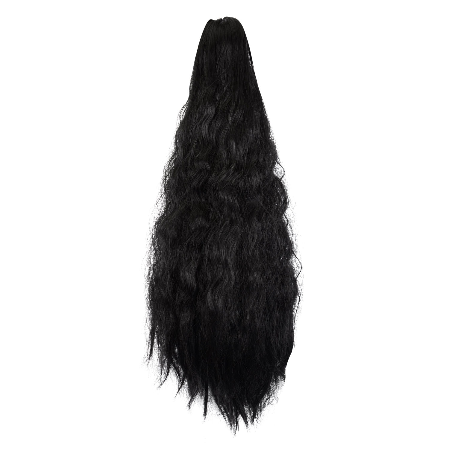 Sofeiyan Claw Clip in Ponytail Hair Extension Synthetic Long Corn Wave 20 Inch Curly Ponytail Hairpiece for Women Daily Party Use, off Black