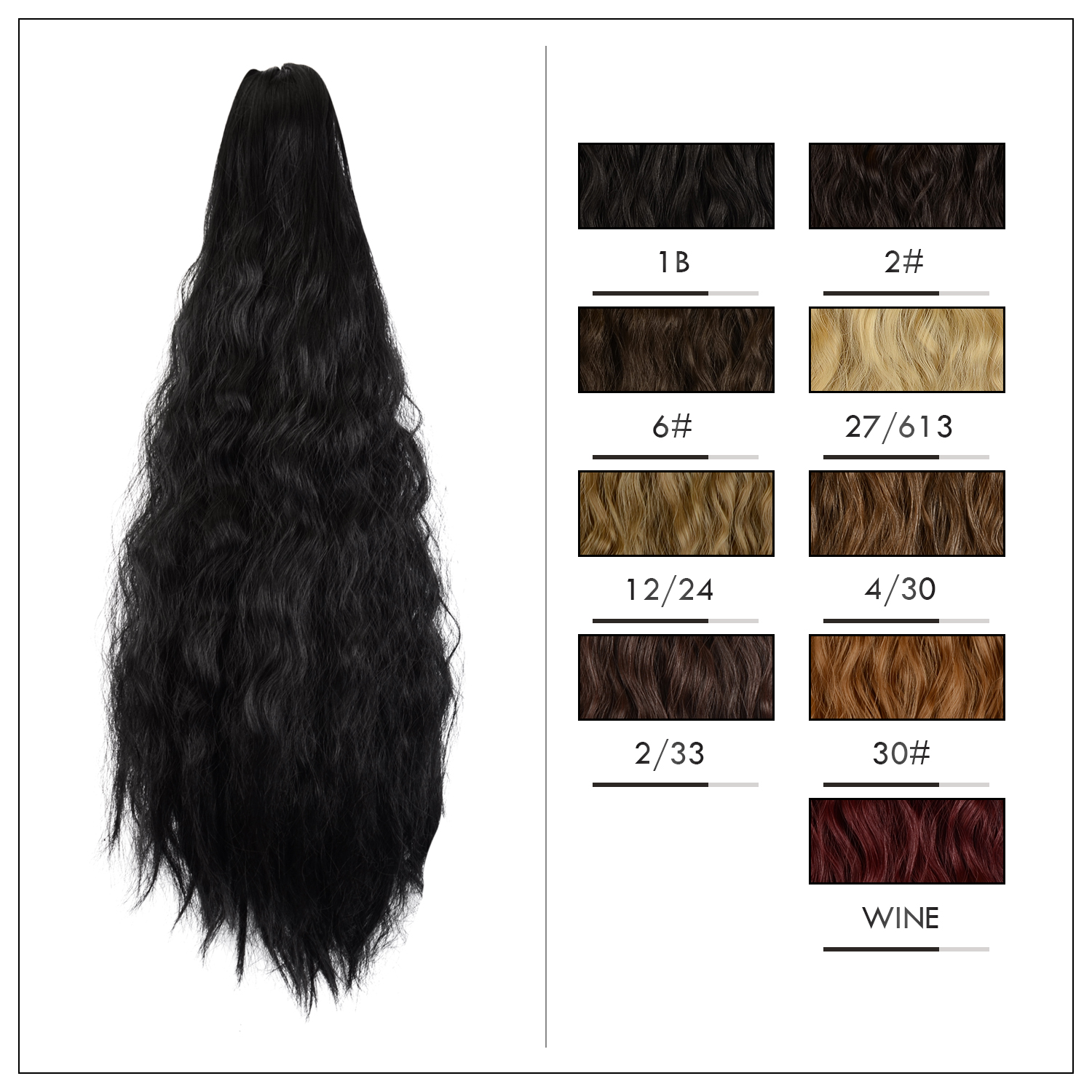 Sofeiyan Claw Clip in Ponytail Hair Extension Synthetic Long Corn Wave 20 Inch Curly Ponytail Hairpiece for Women Daily Party Use, off Black Sofeiyan Claw Clip in Ponytail Hair Extension Synthetic Long Corn Wave 20 Inch Curly Ponytail Hairpiece for Women Daily Party Use, off Black