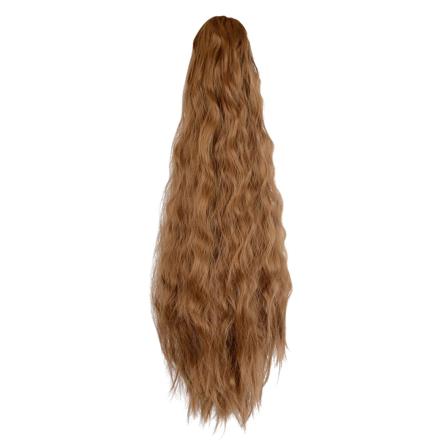 Sofeiyan Claw Clip in Ponytail Hair Extension Synthetic Long Corn Wave 20 Inch Curly Ponytail Hairpiece for Women Daily Party Use, Light Auburn