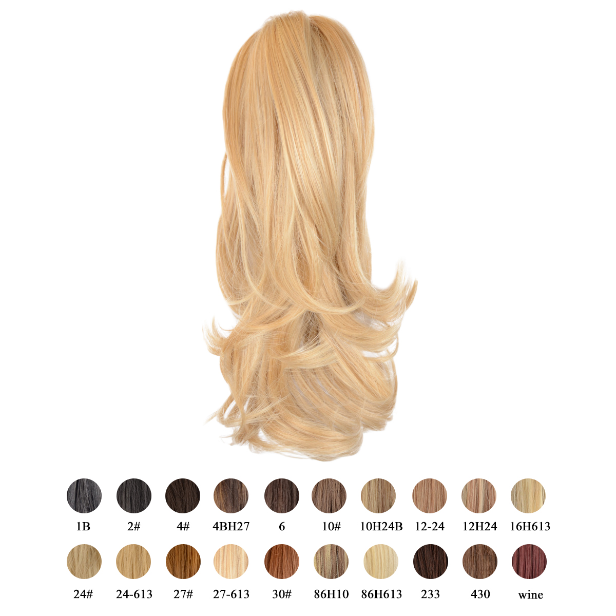 Sofeiyan 13 inch Curly Synthetic Hair Piece Ponytail Extension Drawstring on a Claw Clip Attachment Natural Looking for Women Strawberry Blonde & Bleach Blonde