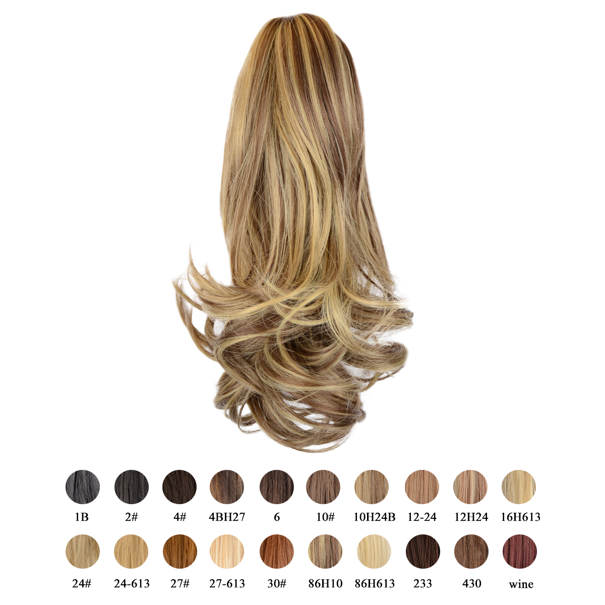 Sofeiyan 13 inch Curly Synthetic Hair Piece Ponytail Extension Drawstring on a Claw Clip Attachment Natural Looking for Women Blonde & Medium Brown