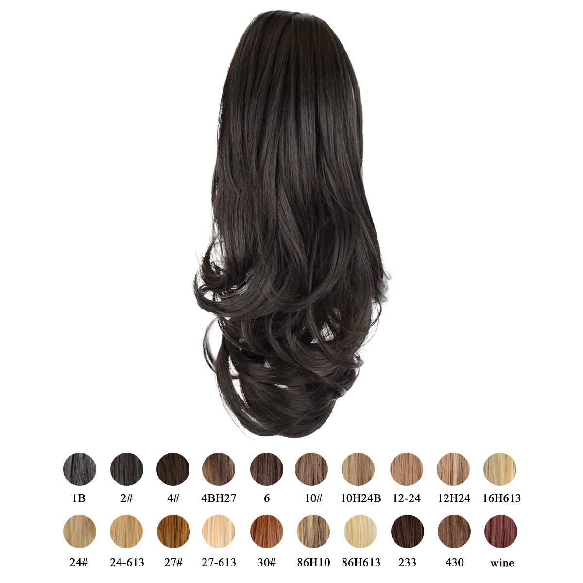 Sofeiyan 13 inch Curly Synthetic Hair Piece Ponytail Extension Drawstring on a Claw Clip Attachment Natural Looking for Women Natural Black