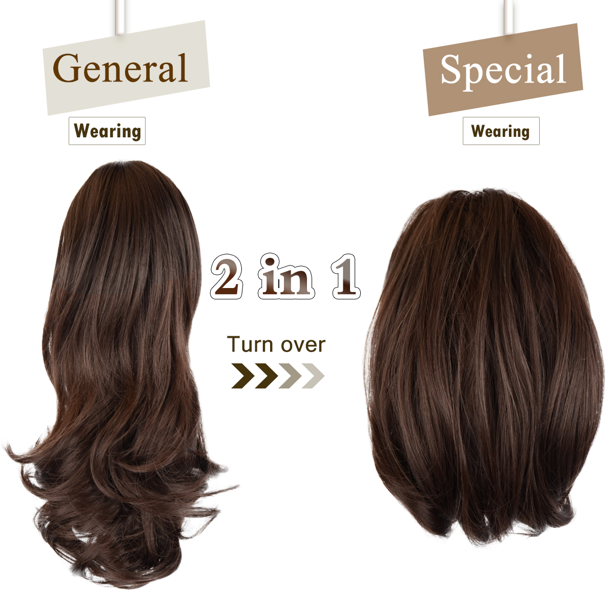 Sofeiyan 13 inch Curly Synthetic Hair Piece Ponytail Extension Drawstring on a Claw Clip Attachment Natural Looking for Women Medium Brown