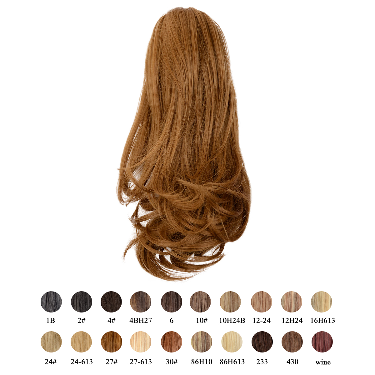Sofeiyan 13 inch Curly Synthetic Hair Piece Ponytail Extension Drawstring on a Claw Clip Attachment for Women Strawberry Blonde