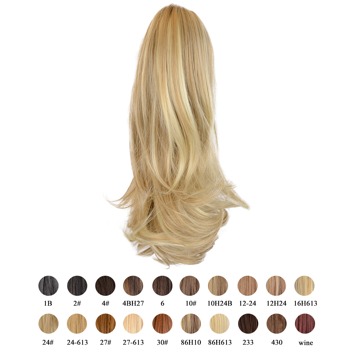 Sofeiyan 13 inch Curly Synthetic Hair Piece Ponytail Extension Drawstring on a Claw Clip Attachment Natural Looking for Women Light Ash Brown & Bleach Blonde