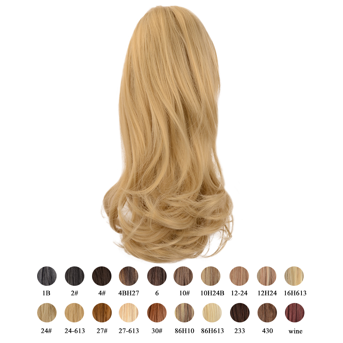 Sofeiyan 13 inch Curly Synthetic Hair Piece Ponytail Extension Drawstring on a Claw Clip Attachment Natural Looking for Women Light Blonde mix Bleach Blonde Evenly