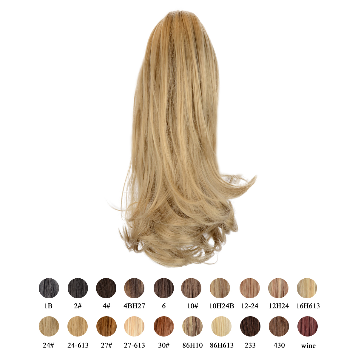 Sofeiyan 13 inch Curly Synthetic Hair Piece Ponytail Extension Drawstring on a Claw Clip Attachment Natural Looking for Women Light Blonde mix Bleach Blonde Evenly