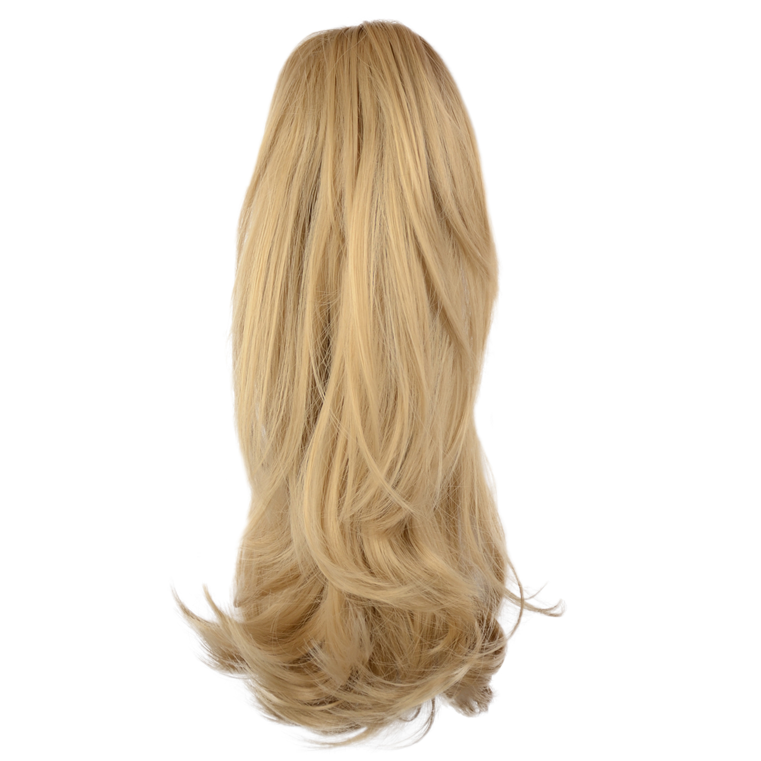Sofeiyan 14 inch Curly Synthetic Hair Piece Ponytail Extension Drawstring on a Claw Clip Attachment for Women Light Blonde