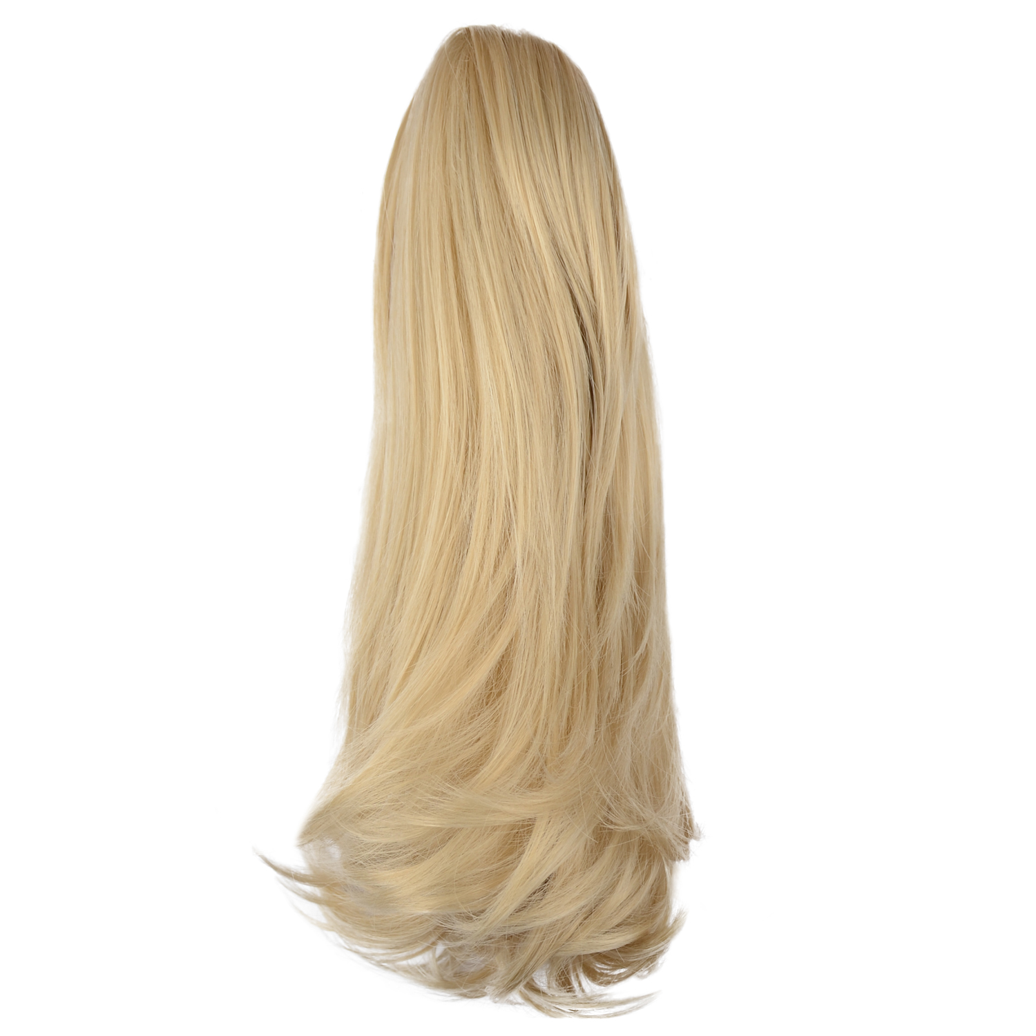 Sofeiyan 14 inch Curly Synthetic Hair Piece Ponytail Extension Drawstring on a Claw Clip Attachment for Women Light Blonde mix Bleach Blonde Evenly