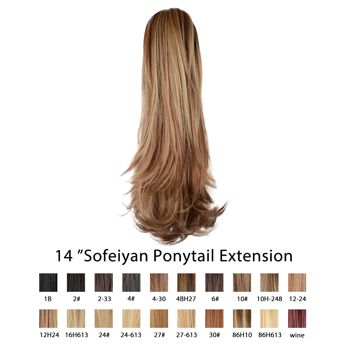 Sofeiyan 14 inch Curly Synthetic Hair Piece Ponytail Extension Drawstring on a Claw Clip Attachment Natural Looking for Women Brown & Blonde Sofeiyan 14 inch Curly Synthetic Hair Piece Ponytail Extension Drawstring on a Claw Clip Attachment Natural Looking for Women Brown & Blonde